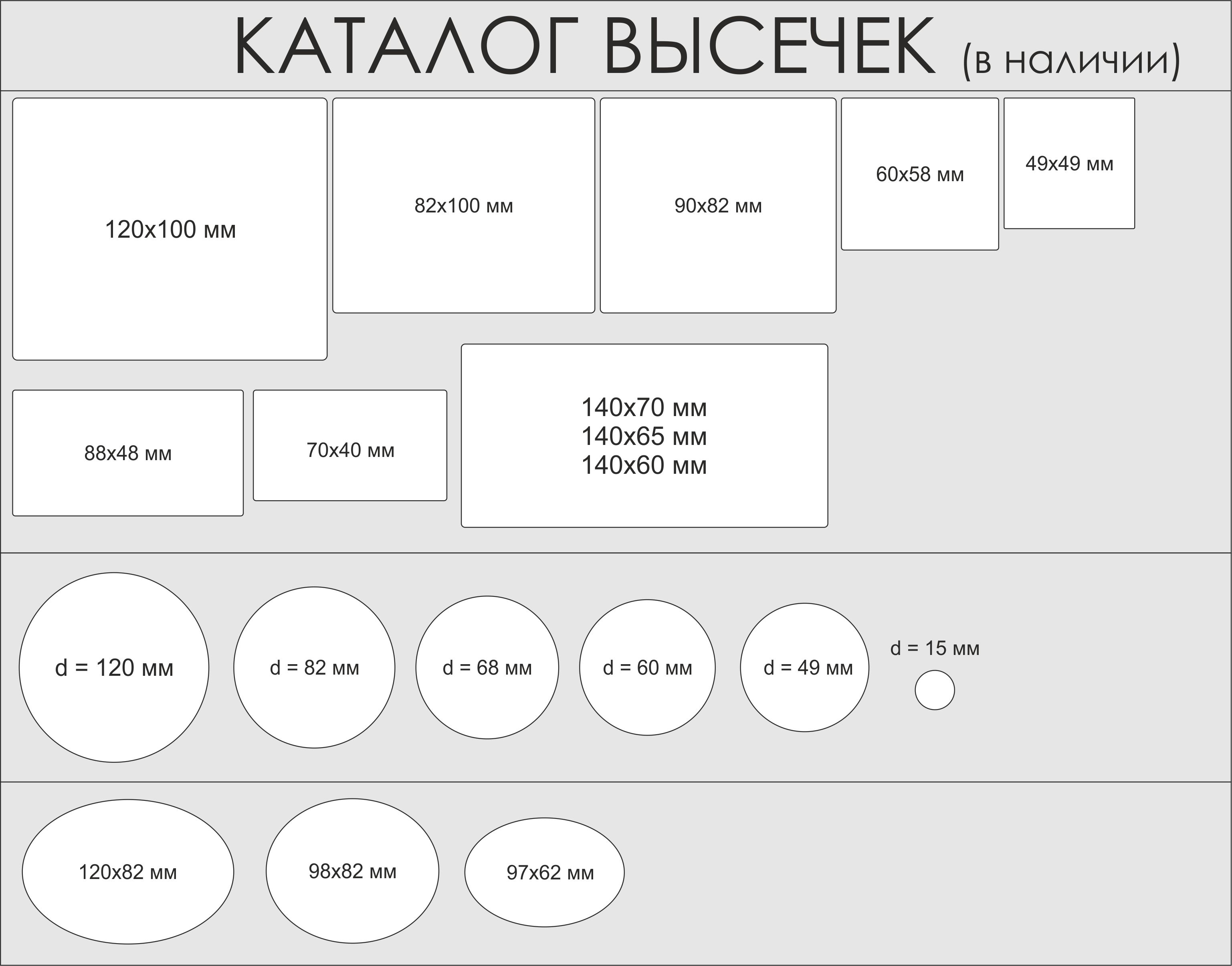 высечки в наличии